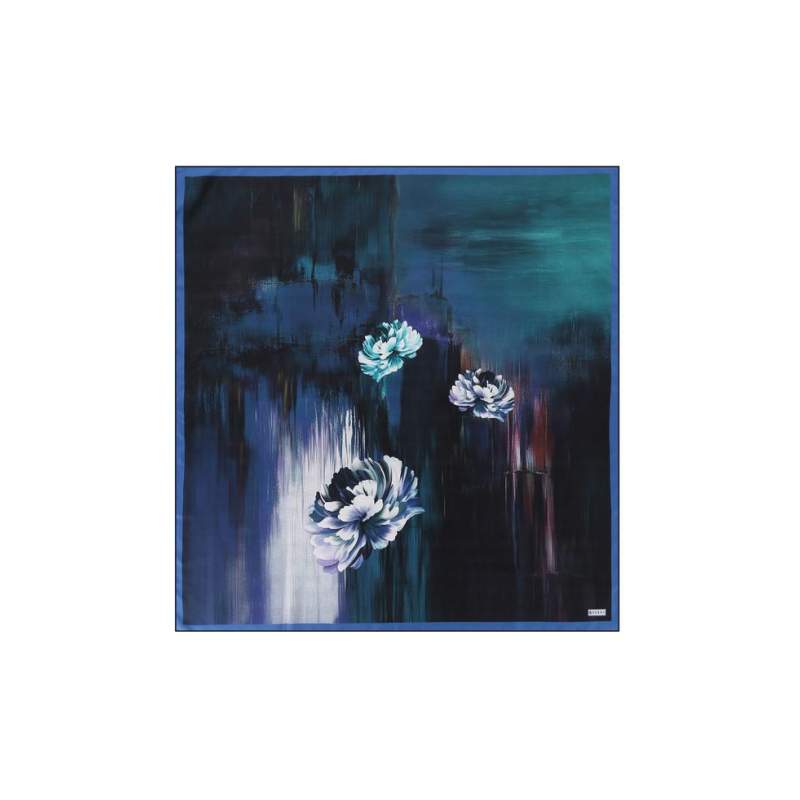 Vakko FLORAL PATTERNED SILK SCARF