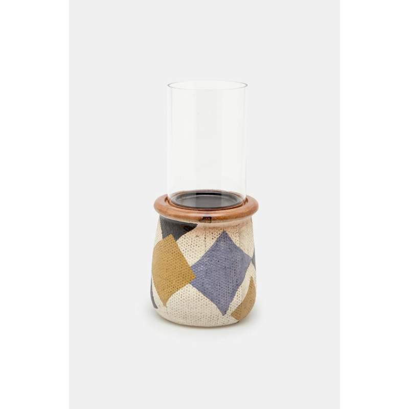 Vakko CERAMIC BASE GLASS CANDLE HOLDER