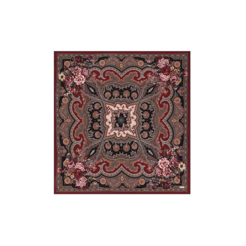 VAKKO PATTERNED SILK CASHMERE SCARF