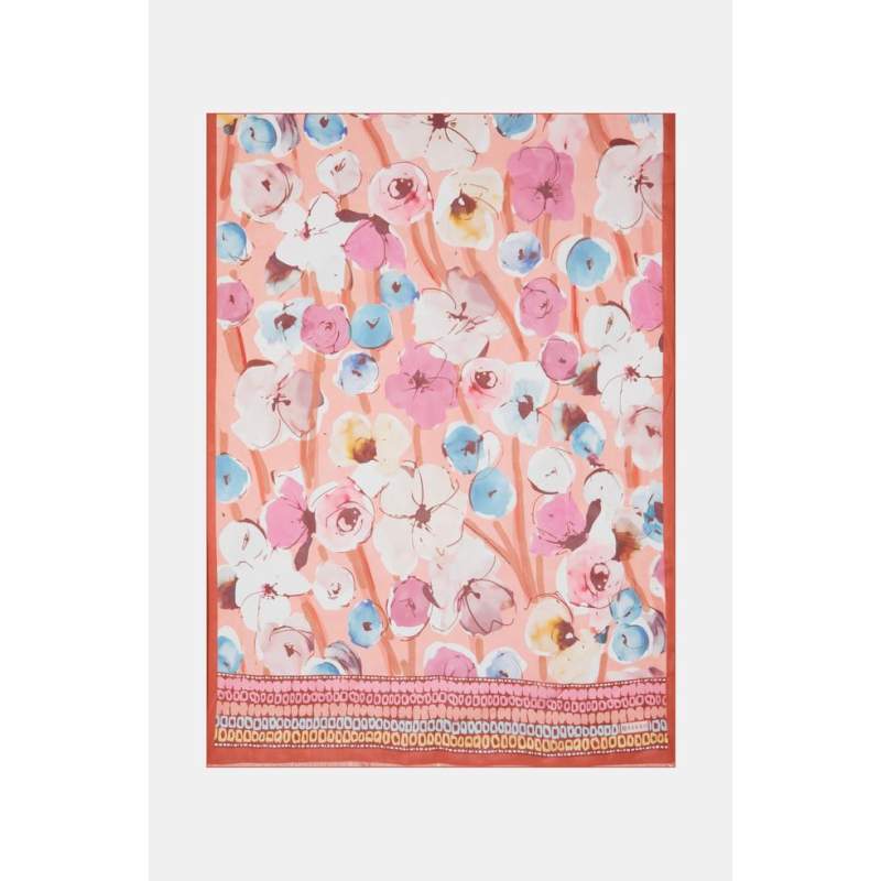 Vakko FLORAL PATTERNED SILK SHAWL