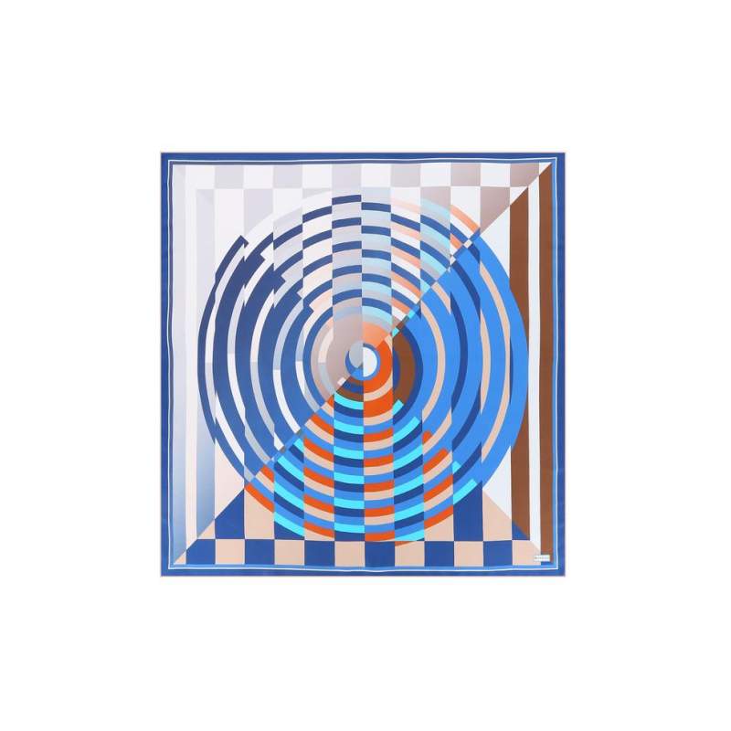 VAKKO GEOMETRIC PATTERNED SILK SCARF