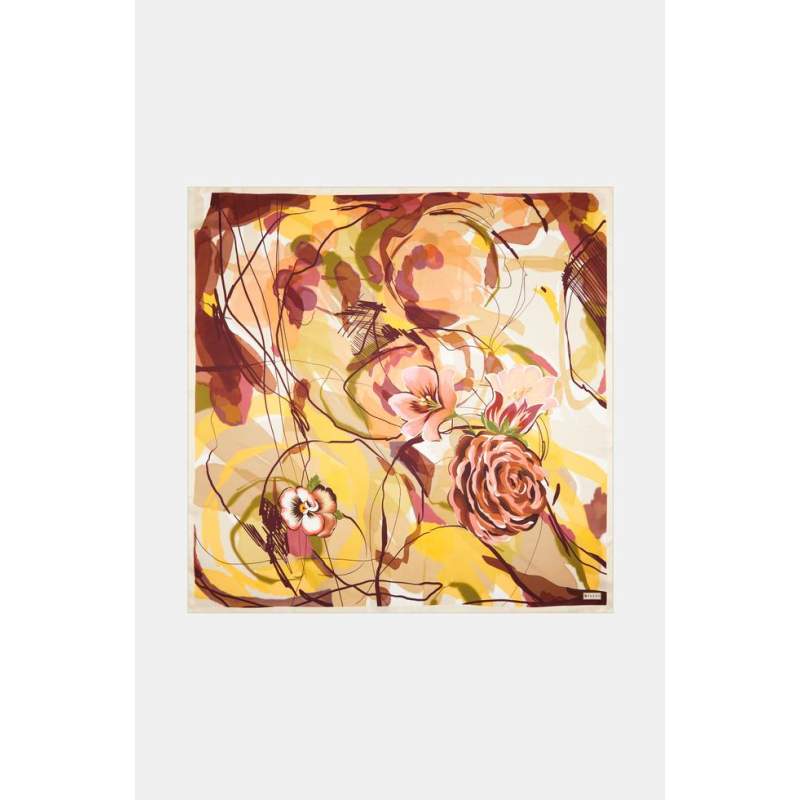 Vakko FLORAL PATTERNED SILK SCARF