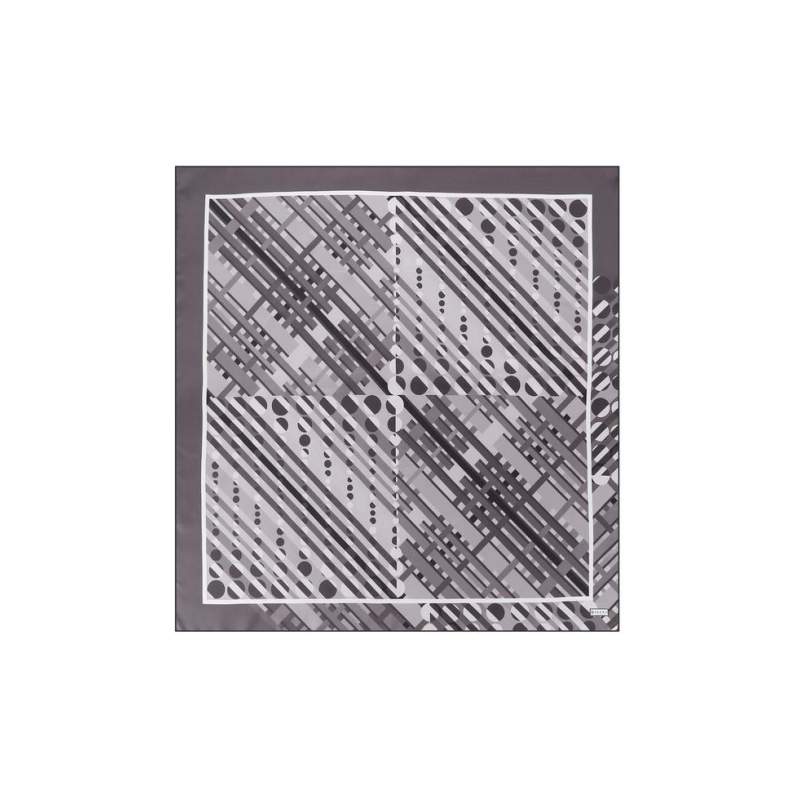 VAKKO GEOMETRIC PATTERNED SILK SCARF