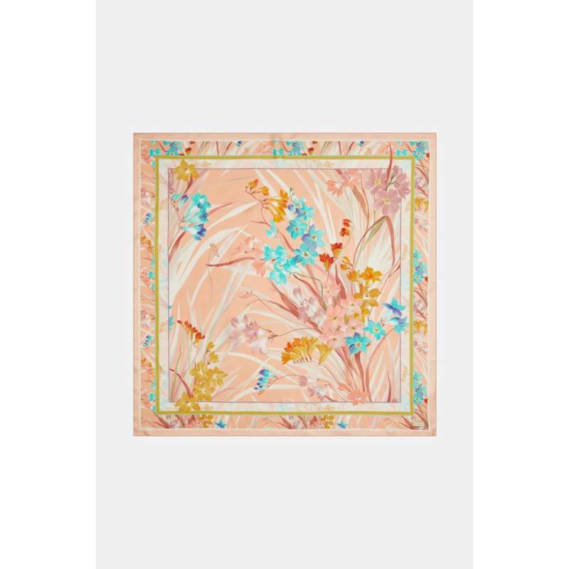 VAKKO FLORAL PATTERNED SILK SCARF