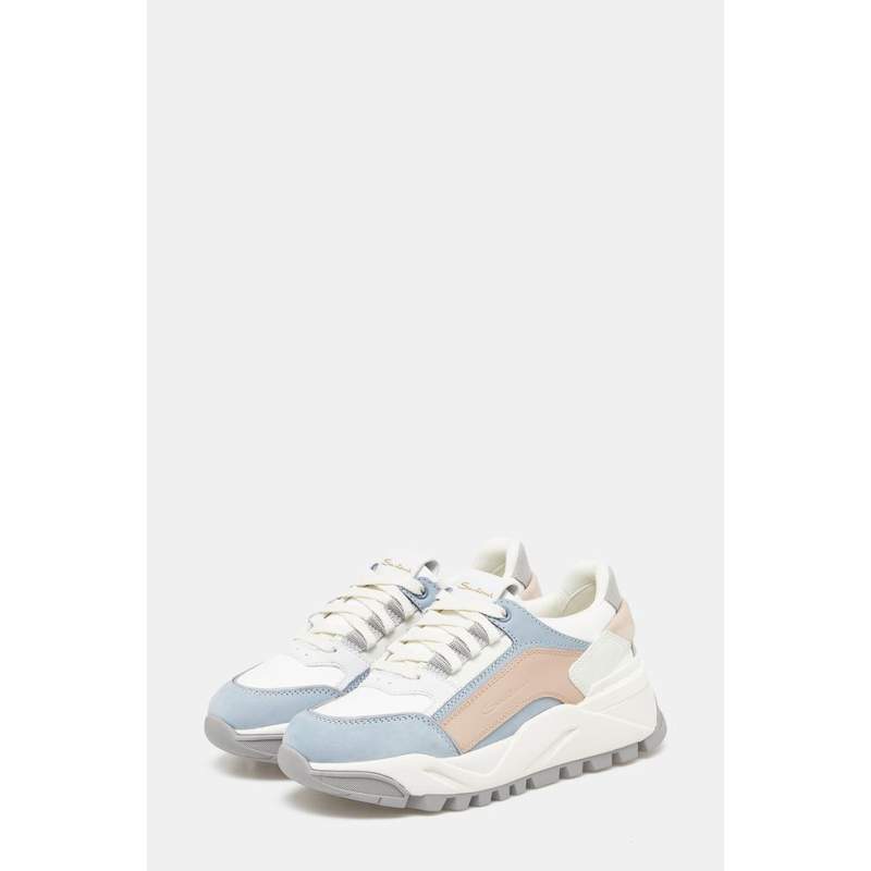 Santoni WHITE LEATHER SNEAKER