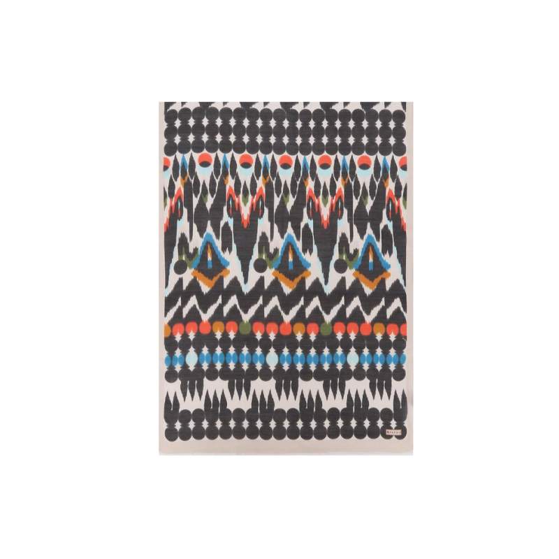 VAKKO GEOMETRIC PATTERNED WOOL SILK shawl