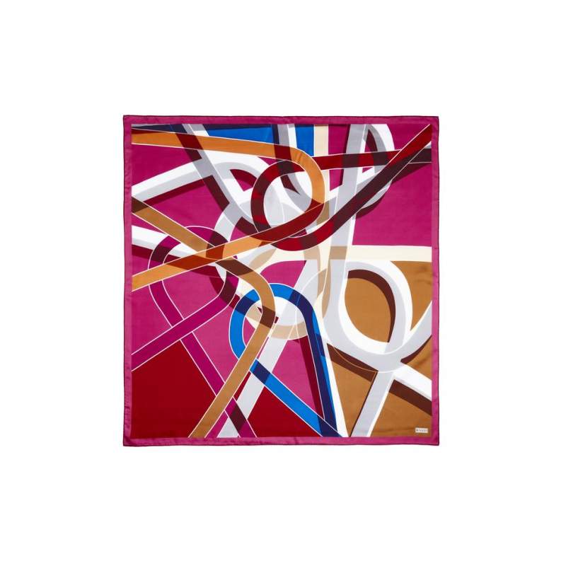 VAKKO GEOMETRIC PATTERNED SILK SCARF VAKKO GEOMETRIC PATTERNED SILK SCARF