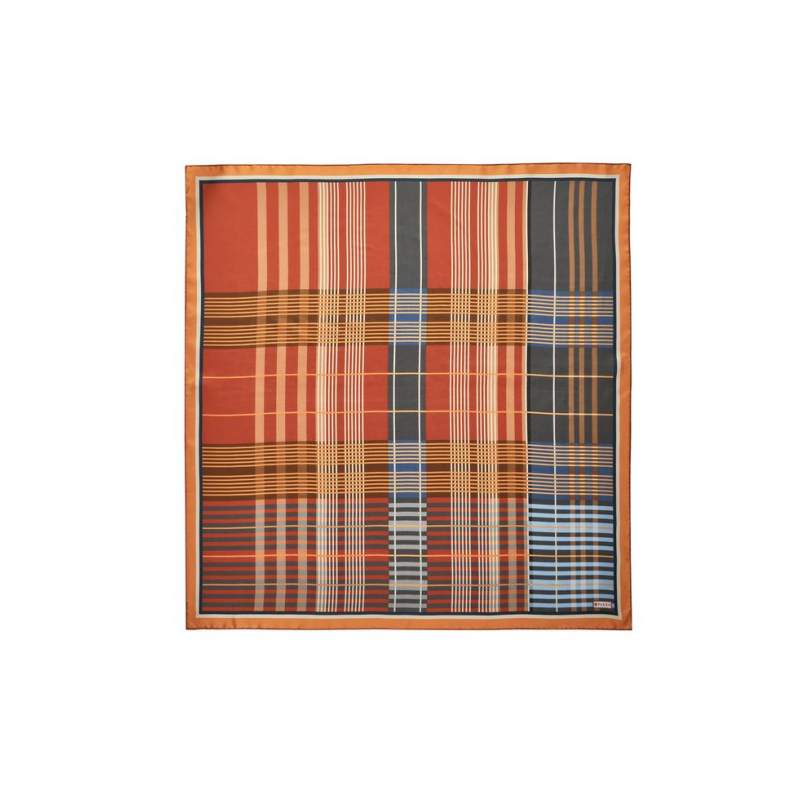 VAKKO GEOMETRIC PATTERNED SILK SCARF