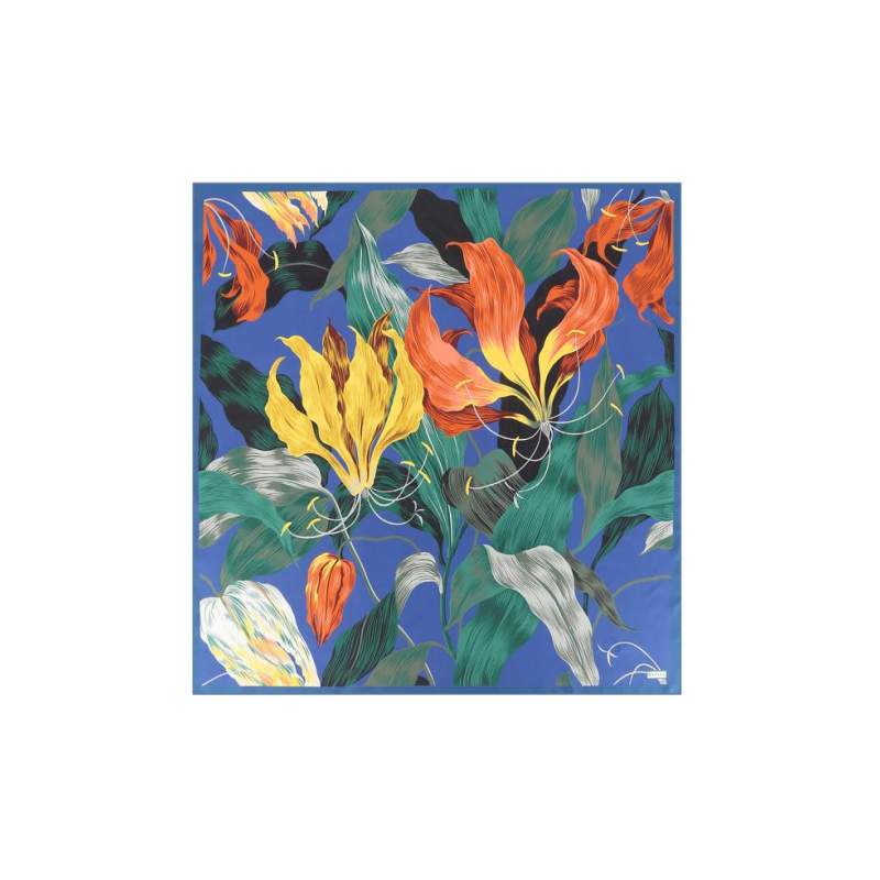 VAKKO FLORAL PATTERNED SILK SCARF