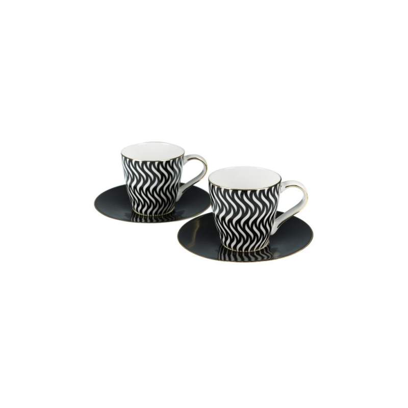 VAKKO CRIMP 2-PIECE PORCELAIN TEA CUP SET