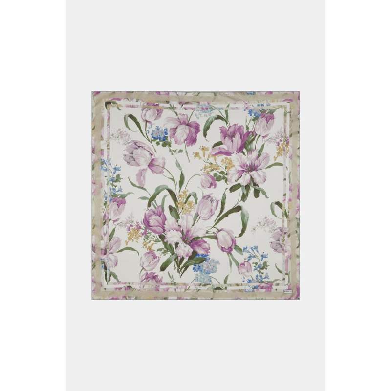 Vakko FLORAL PATTERNED SILK SCARF