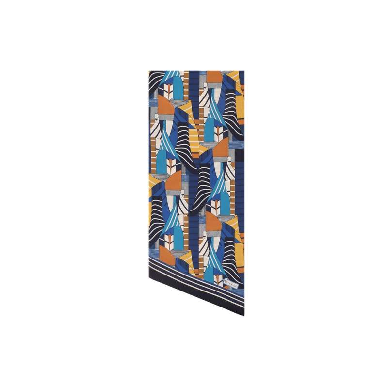 VAKKO GEOMETRIC PATTERNED SILK SCARF