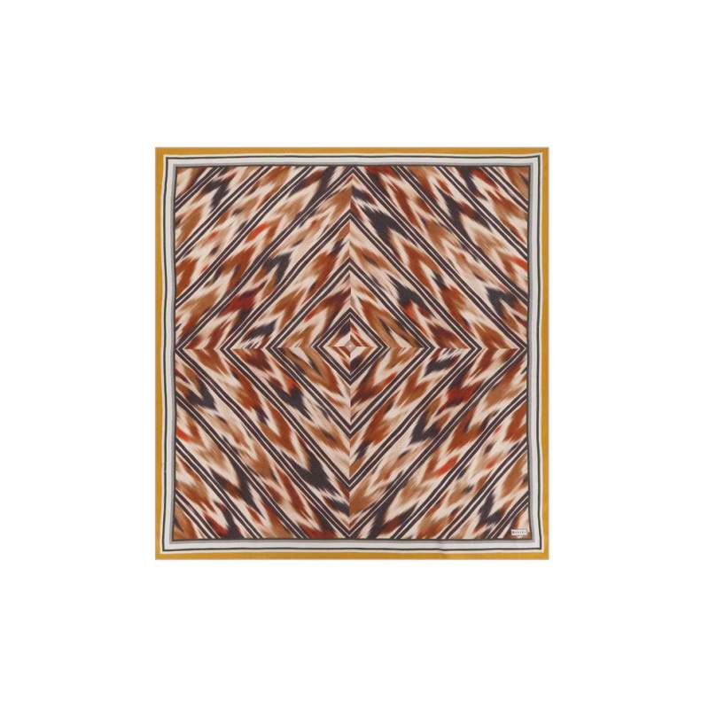 VAKKO GEOMETRIC PATTERNED SILK CASHMERE SCARF