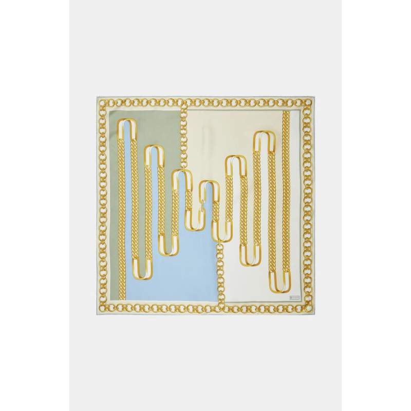 Vakko CHAIN PATTERNED SILK SCARF