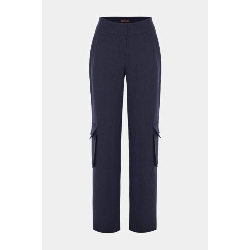 Vakko NAVY BLUE CARGO TROUSERS Vakko NAVY BLUE CARGO TROUSERS