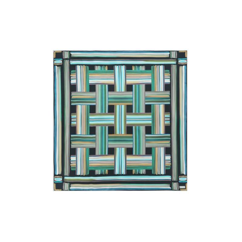 VAKKO GEOMETRIC PATTERNED SILK SCARF