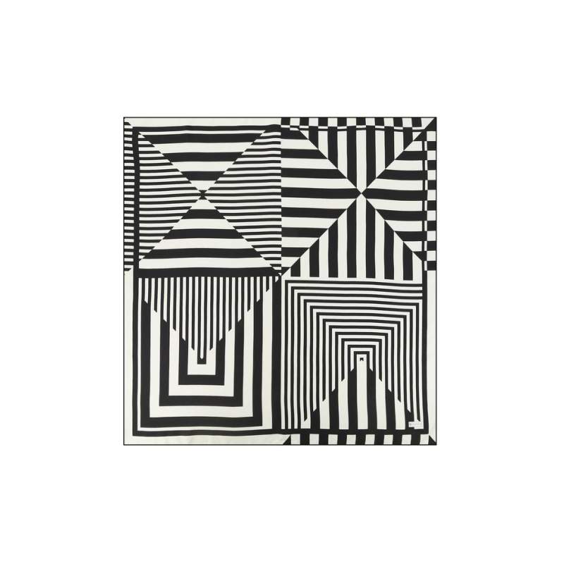 VAKKO MONOCHROME PATTERNED SILK SCARF VAKKO MONOCHROME PATTERNED SILK SCARF