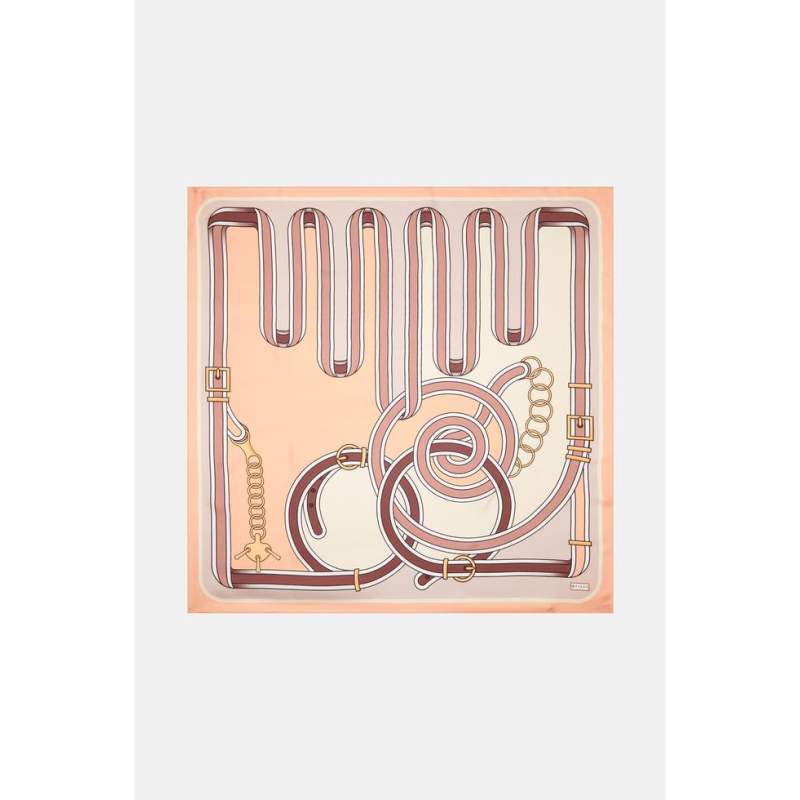 Vakko GEOMETRIC PATTERNED SILK SCARF