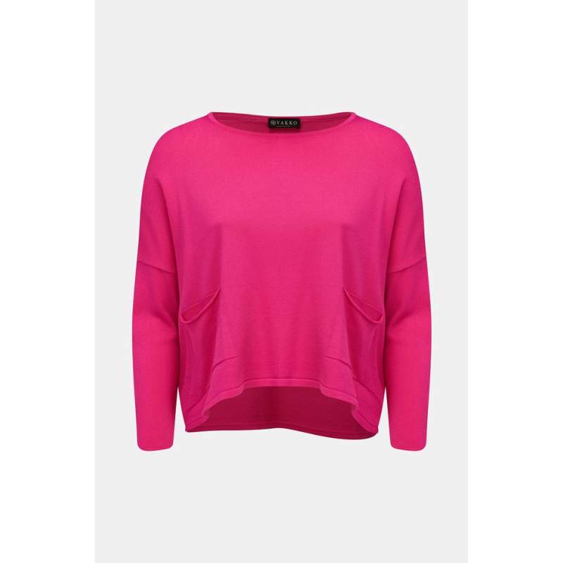 Vakko PINK LOW SHOULDER KNITWEAR