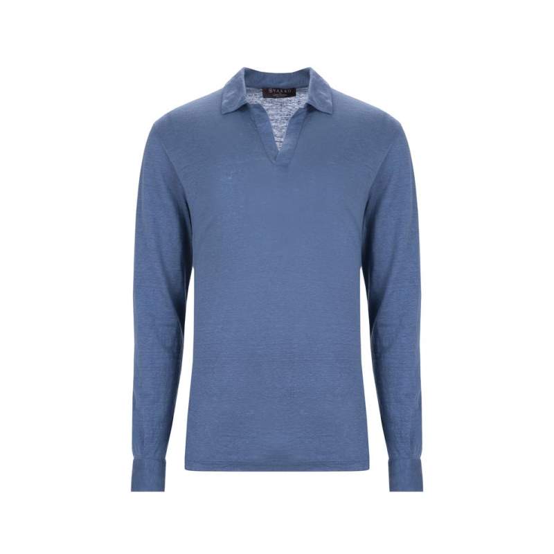VAKKO BY GRANSASSO POLO COLLAR LONG SLEEVE T-SHIRT
