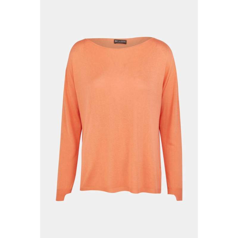 Vakko ORANGE BOAT COLLAR KNITWEAR