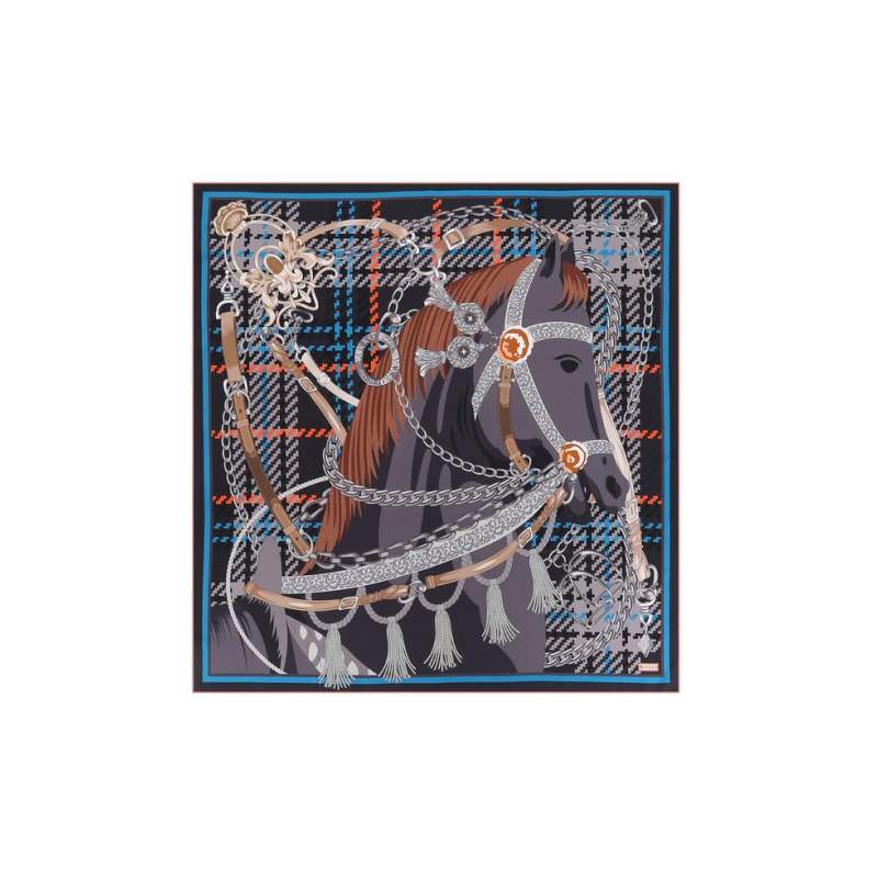 VAKKO HORSE PATTERNED SILK SCARF