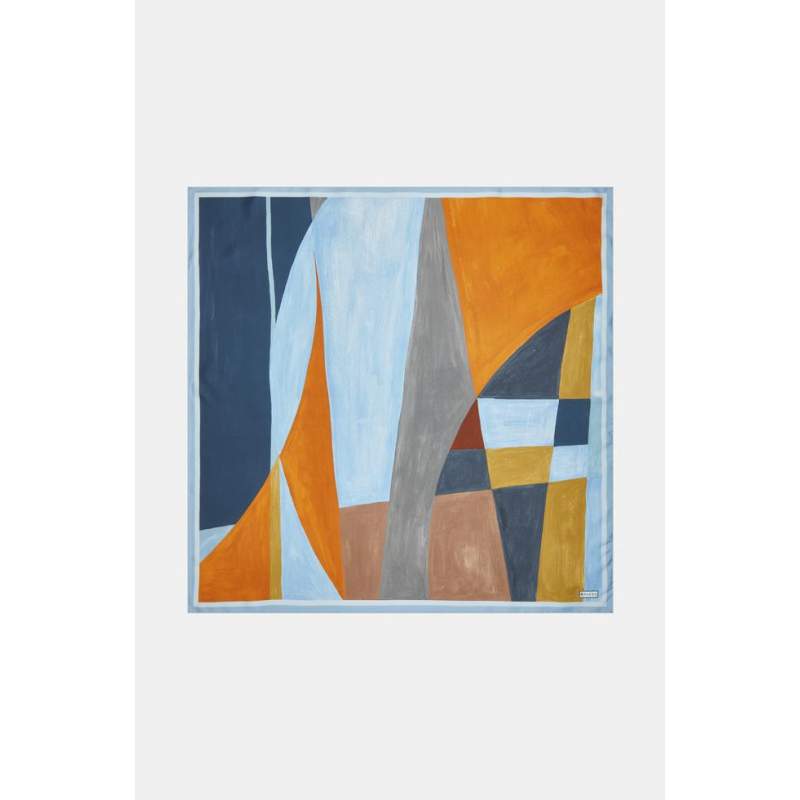 Vakko GEOMETRIC PATTERNED SILK SCARF