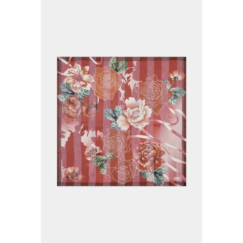 Vakko FLORAL PATTERNED SILK SCARF