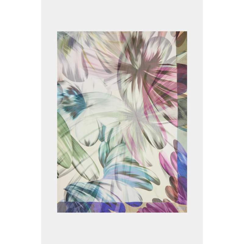 Vakko FLORAL PATTERNED SILK SHAWL