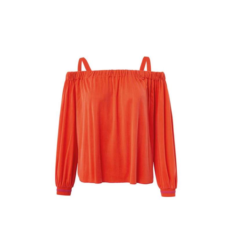 Vakko ORANGE LOW SHOULDER BLOUSE