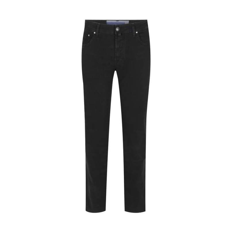JACOB COHEN BLACK 5 POCKET COTTON PANTS