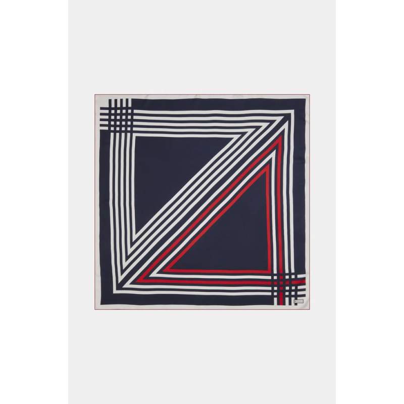 Vakko GEOMETRIC PATTERNED SILK SCARF