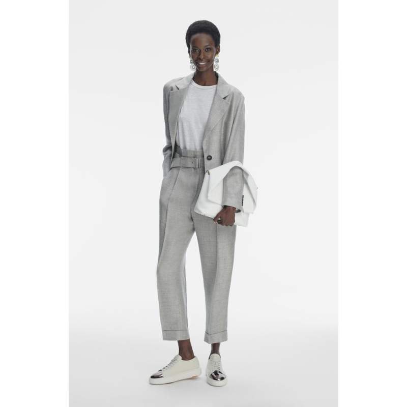 Vakko GRAY LINEN BLEND JACKET