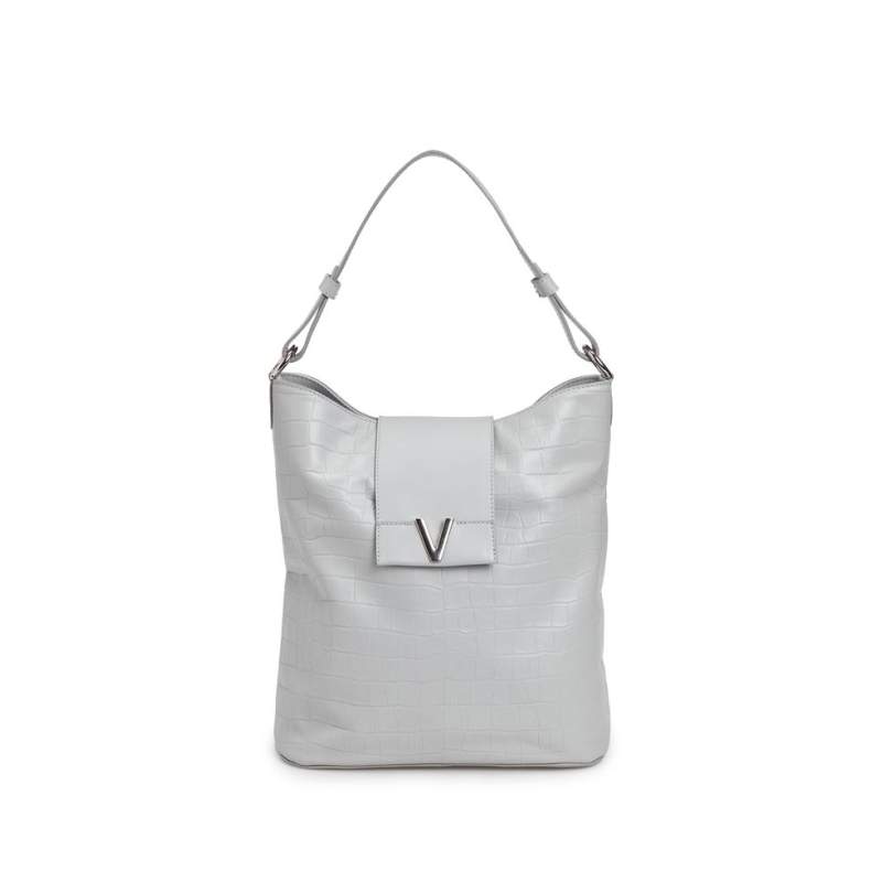 Vakko GRAY LEATHER BAG
