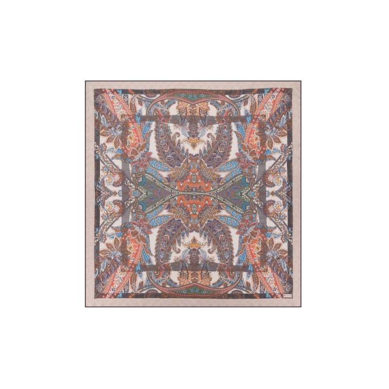 VAKKO PATTERNED WOOL SILK SCARF