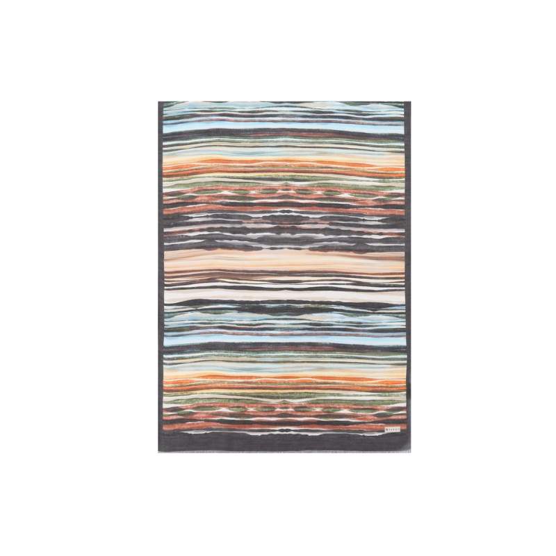 VAKKO GEOMETRIC PATTERNED WOOL SILK shawl