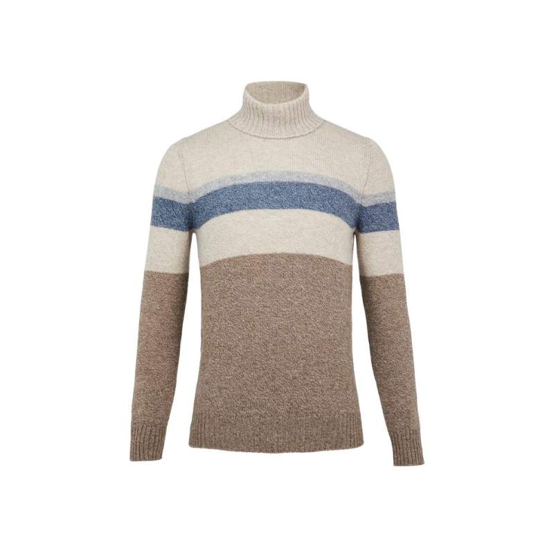 VAKKO BY GRANSASSO BEIGE NAVY BLUE KNITWEAR