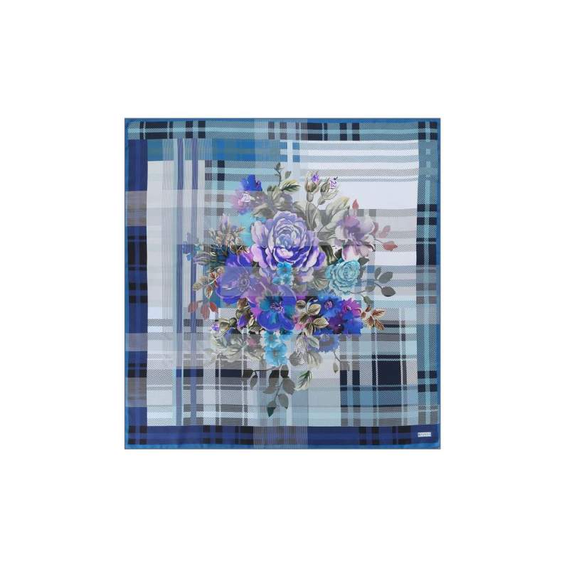 VAKKO FLORAL PATTERNED SILK SCARF