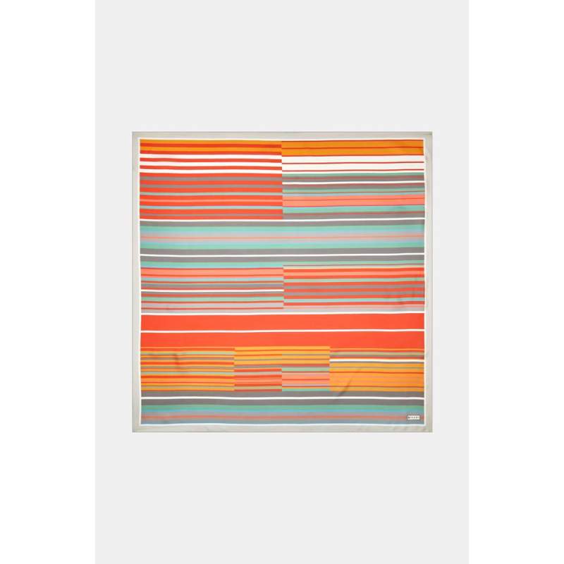 Vakko GEOMETRIC PATTERNED SILK SCARF