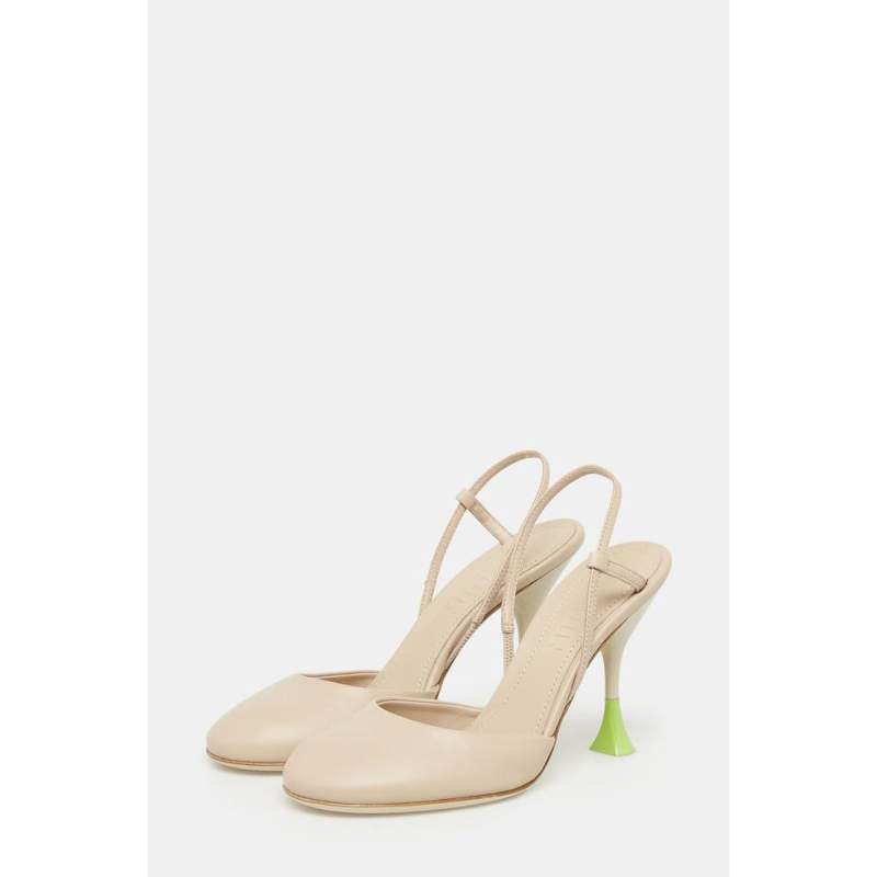 3 Juin BEIGE LEATHER HEELED SHOES