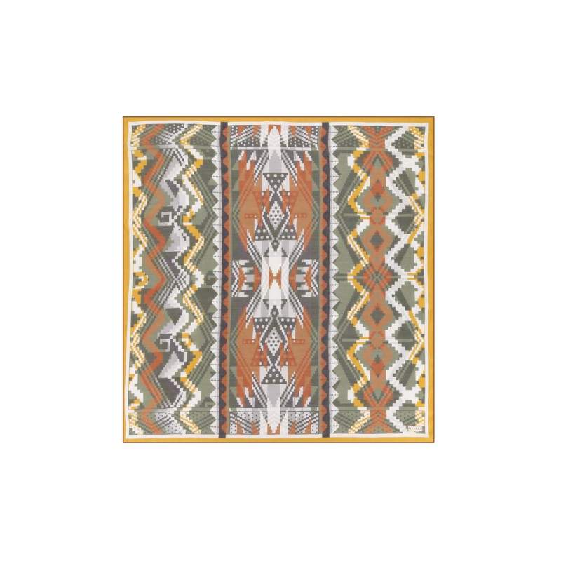 VAKKO ETHNIC PATTERNED WOOL SILK SCARF