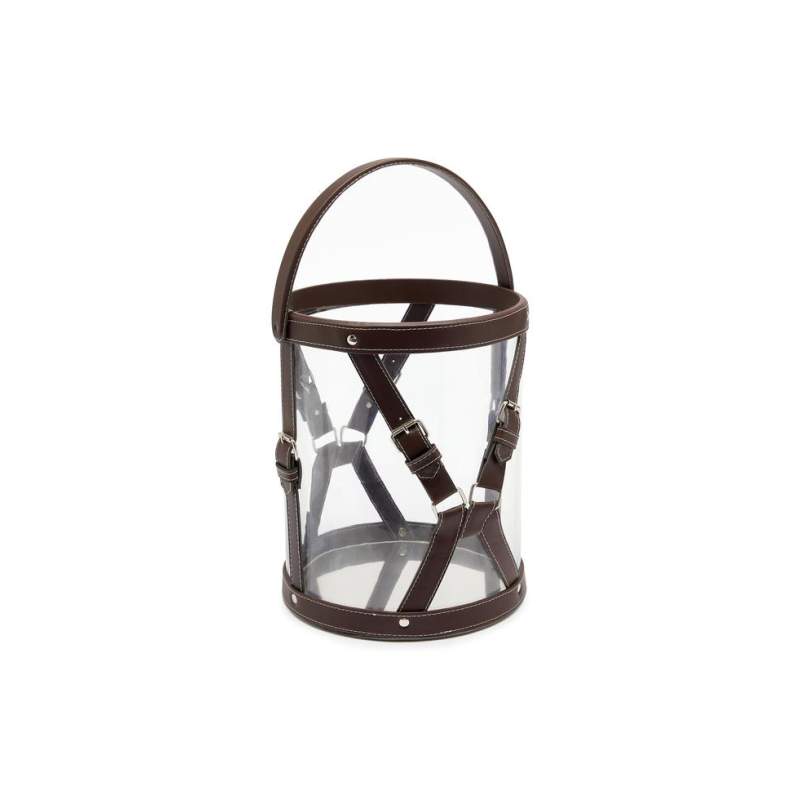 Vakko LEATHER HANDLE GLASS LANTERN