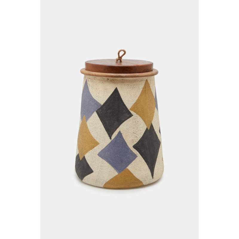 Vakko CERAMIC VASE WITH WOODEN COVER LARGE