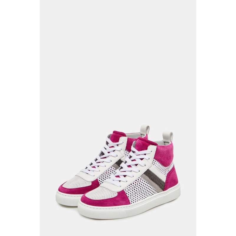 Fabiana Filippi WHITE FUCHIA LEATHER SNEAKER Fabiana Filippi WHITE FUCHIA LEATHER SNEAKER