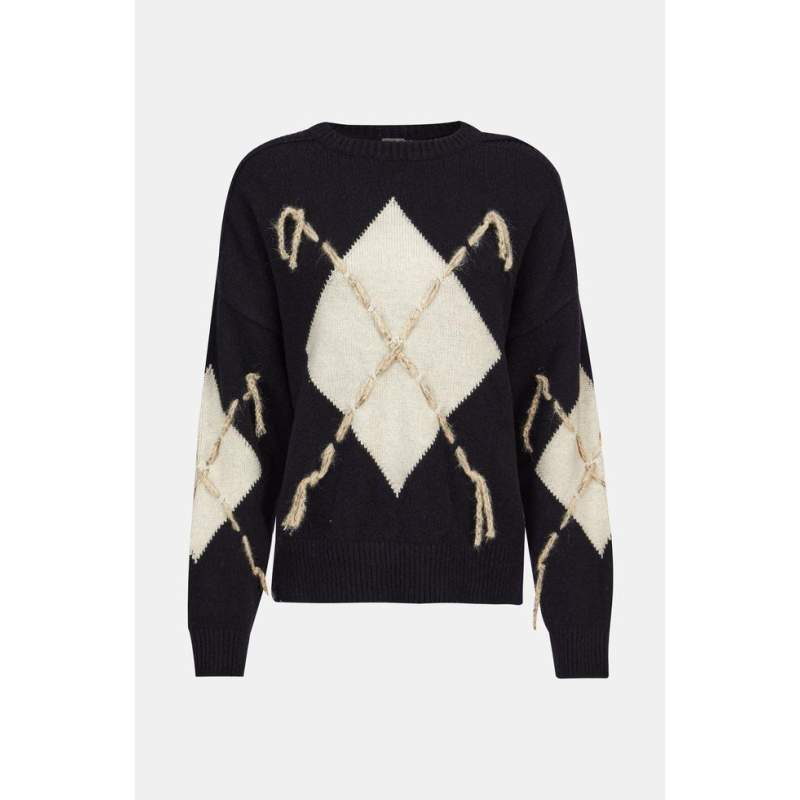 Lorena Antoniazzi BLACK-ECRU SWEATER