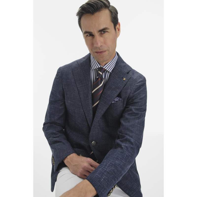 Vakko NAVY BLUE SILK JACKET