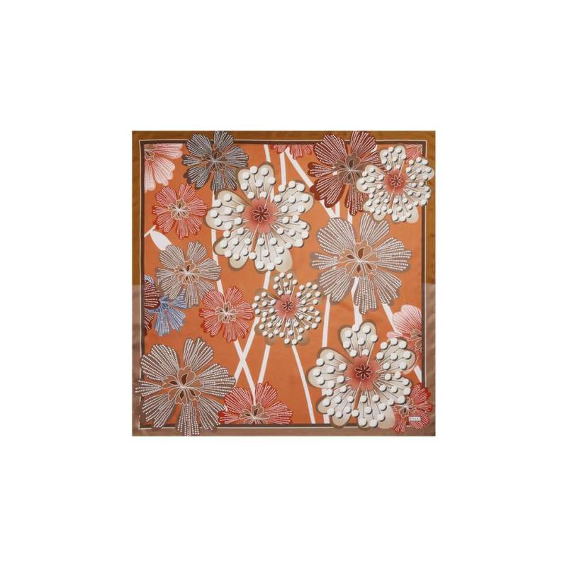 VAKKO FLORAL PATTERNED SILK SCARF