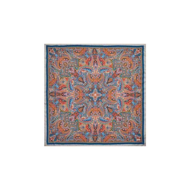 VAKKO PATTERNED SILK CASHMERE SCARF