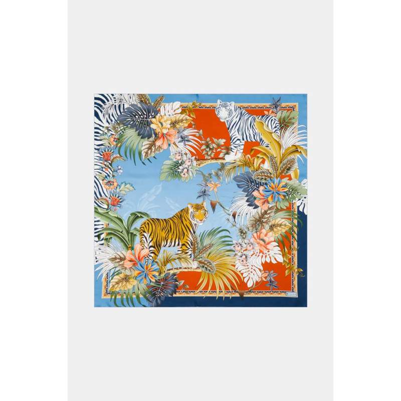 Vakko TIGER PATTERNED SILK GAVROUS