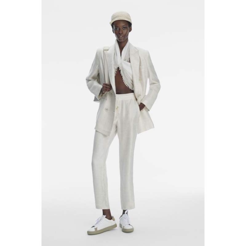 Lorena Antoniazzi WHITE PLAID PANTS